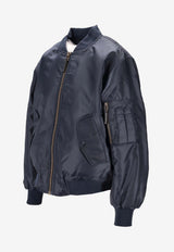 Anine Bing Leon Zip-Up Bomber Jacket Navy A0110490_NYA31