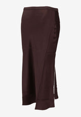 Anine Bing Bar Silk Midi Skirt Dark Brown A044001_BWN43