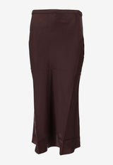Anine Bing Bar Silk Midi Skirt Dark Brown A044001_BWN43
