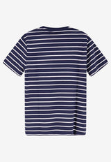 Polo Ralph Lauren Embroidered Logo Stripe T-shirt Navy 710B16648001_REFINED NAVY WHITE_48136898