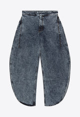 Alaïa Petal-Cut Faded Jeans Blue AA9P0253T535CDE/S_ALAIA-524