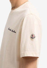 Moncler Embroidered Signature Logo T-shirt Cream L10918C0001589AYY_060