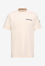 Moncler Embroidered Signature Logo T-shirt Cream L10918C0001589AYY_060