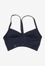 Adidas By Stella McCartney Seamless Halterneck Yoga Bra Navy JZ3034_legend ink