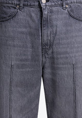 Washed Straight-Leg Jeans