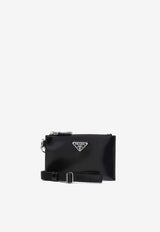 Prada Triangle Logo Zip Wallet Black 2TT141789F0002