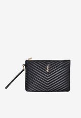 Saint Laurent Cassandre Matelassé Leather Pouch Black 559193CWU01_1000