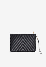 Saint Laurent Cassandre Matelassé Leather Pouch Black 559193CWU01_1000