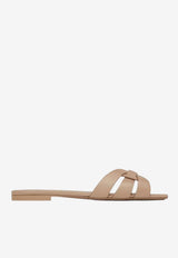 Saint Laurent Tribute Leather Flat Sandals Taupe 572761AAAAH_2721