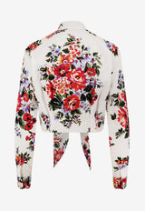 Dolce & Gabbana Floral Print Cropped Shirt Multicolor F5T76THS5UUHA5ZO_MAZZFIORI BIANCO_40005315