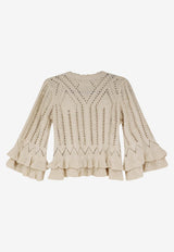 Isabel Marant Etoile Frilly Knitted Sweater Beige PU0835FAD1L04E23EC_Beige_41973110