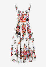 Dolce & Gabbana Flower Bouquet Print Midi Dress Multicolor F6TTGTHS5UUHA5ZO_MAZZFIORI BIANCO_40005366