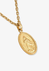 Dolce & Gabbana Oval Medal Pendant Necklace Gold WNR8S1W1111ZOO00_Golden_40005208