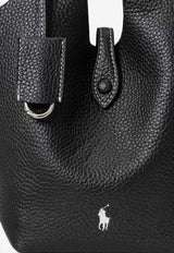 Ralph Lauren Small Play Pebbled Leather Tote Bag Black 428944657013_001