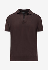 Tom Ford V-neck Polo T-shirt Brown KPS041YMC047ECC_Brown_40468872