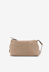 PINKO Medium Saddle Baguette Suede Shoulder Bag Beige 105049A0F6C50Q_Beige_44130196