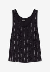 PINKO Sleeveless Studded Top Black 106214A31FZ99_Black_44130433