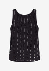PINKO Sleeveless Studded Top Black 106214A31FZ99_Black_44130433