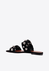 Valentino VLogo Studded Suede Flat Sandals Black 8W2S0MM4YTB0NO_Black_42176952