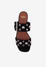 Valentino VLogo Studded Suede Flat Sandals Black 8W2S0MM4YTB0NO_Black_42176952