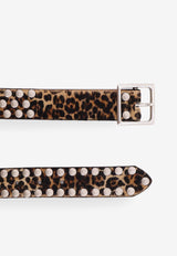 Golden Goose DB Leopard Print Studded Leather Belt Brown GWA00829A00081981629_BEIGE BROWN LEO BLACK_41114810