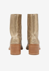 Maison Margiela Tabi 60 Laminated Leather Ankle Boots Gold S58WU0246P7453_HB127