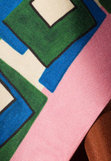 Miu Miu Geometric Print Silk Scarf Multicolor 5FF0652IG3_F05AG