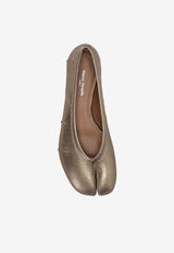 Maison Margiela Tabi New Laminated Leather Ballet Flats Gold S58WZ0127P7453_HB127