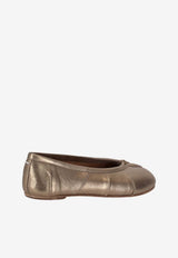 Maison Margiela Tabi New Laminated Leather Ballet Flats Gold S58WZ0127P7453_HB127