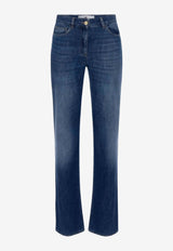 Elisabetta Franchi Palazzo Straight-Leg Jeans Denim PJ09I56E2_104