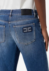 Elisabetta Franchi Palazzo Straight-Leg Jeans Denim PJ09I56E2_104