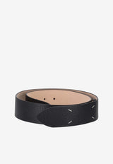 Maison Margiela Leather Belt with Signature-Stitch Black SA1TP0006P4455_T8013