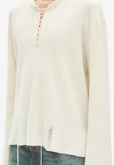 Ann Demeulemeester Fanja Wool and Cashmere Sweater White B0013522KN080_002