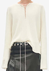 Ann Demeulemeester Fanja Wool and Cashmere Sweater White B0013522KN080_002