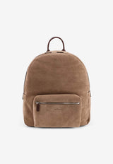 Kiton Ciro Paone Embossed Logo Suede Backpack Gray UBA0149N0142003SLATE GREY_Grey_42176812