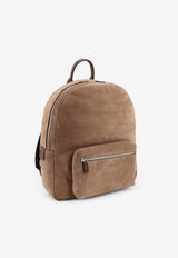 Kiton Ciro Paone Embossed Logo Suede Backpack Gray UBA0149N0142003SLATE GREY_Grey_42176812