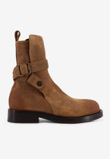 Burberry Suede Leather Buckled Boots Boat 8124367C2382_Boat_40017668