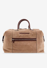 Kiton Ciro Paone Suede Weekend Travel Bag Beige UBA0148N0142003SLATE GREY_Grey_42176832