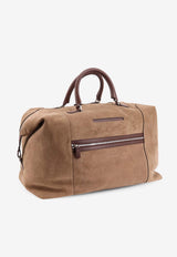 Kiton Ciro Paone Suede Weekend Travel Bag Beige UBA0148N0142003SLATE GREY_Grey_42176832