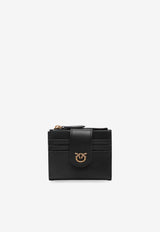 PINKO Love Birds Leather Zip Wallet Black 103610A0F1Z99Q_Black_44130138