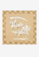 Burberry Archive Knight Print Silk Scarf Beige 8125815C5055_Finchbeige_40017443