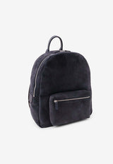 Kiton Ciro Paone Embossed Logo Suede Backpack Blue UBA0149N0142001BLUE_Blue_42176946