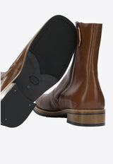 Our Legacy Zipped Leather Ankle Boots Brown A2267CCCASTAGNA_e65fdd9c-4a88-44d0-9a30-326c20394307