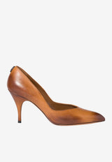 Miu Miu 85 Waxed Leather Pumps Cognac 5I546EFA085537_F0046