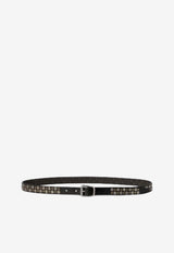 Lemaire Rio Studs Thin Belt in Smooth Leather Dark Brown BE0006LL0055_BR449
