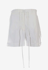 P.A.R.O.S.H Canyox Drawstring Mini Shorts White D210166CANYOX26_001
