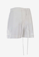 P.A.R.O.S.H Canyox Drawstring Mini Shorts White D210166CANYOX26_001