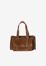 Miu Miu Utilitaire Suede Shoulder Bag  Brown 5BG335VPOO2CSS_F0324