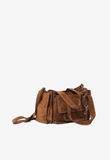 Miu Miu Utilitaire Suede Shoulder Bag  Brown 5BG335VPOO2CSS_F0324