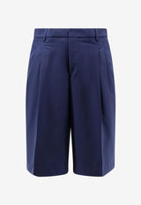 AMI PARIS Wool Tailored Shorts Blue HSO827WV0194A021_ENCRE_48013817